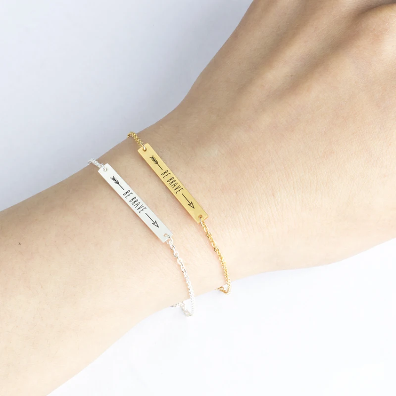 Pulsera Homme Arrow Bar Bracelet For Women Inspiration Jewelry Stainless Steel Be Brave Bracelet Best Friend Gift Bijoux Femme
Pulsera Homme Arrow Bar Bracelet For Women Inspiration Jewelry Stainless Steel Be Brave Bracelet Best Friend Gift Bijoux Femme