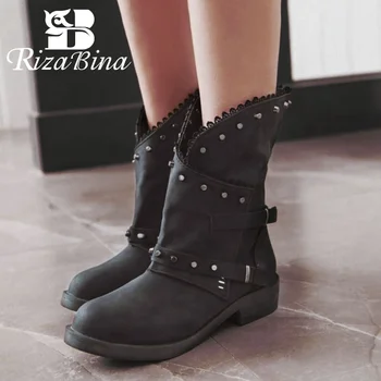 RIZABINA 2020 Sexy Woman Punk Motorcycle Boots Rivets Buckle Winter Mid Calf Boots Fashion Outdoor Boots Shoes Woman Size 34-43
RIZABINA 2020 Sexy Woman Punk Motorcycle Boots Rivets Buckle Winter Mid Calf Boots Fashion Outdoor Boots Shoes Woman Size 34-43