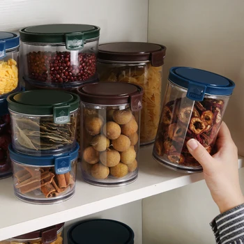 Plastic sealed cans bottle transparent storage tank with lid seasoning jar kitchen grain cereals snack storage box mx6201053
Plastic sealed cans bottle transparent storage tank with lid seasoning jar kitchen grain cereals snack storage box mx6201053