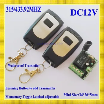 Auto door opener 12V wireless remote control switch system 2 transmitter & 1receiver Mini size 315/433MHZ factory sell directly
Auto door opener 12V wireless remote control switch system 2 transmitter & 1receiver Mini size 315/433MHZ factory sell directly