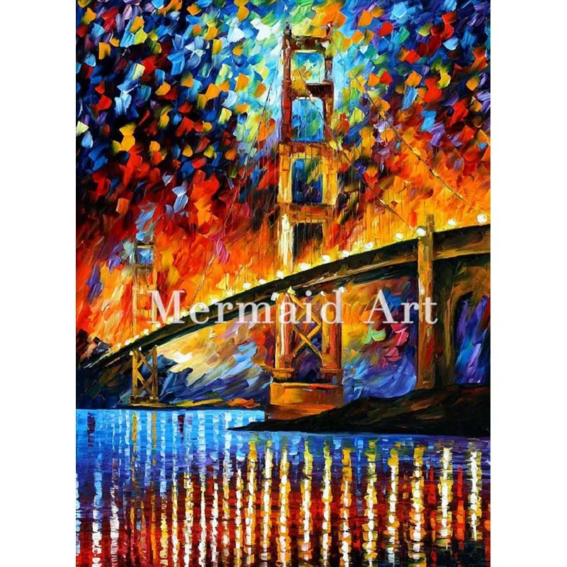 Hand Painted Oil Painting On Canvas For Abstract San Francisco Thick Palette Knife Painting Living Room Wall Decor Artwork Art 
Hand Painted Oil Painting On Canvas For Abstract San Francisco Thick Palette Knife Painting Living Room Wall Decor Artwork Art