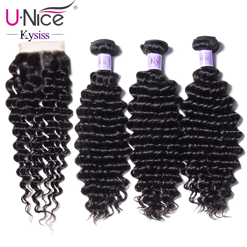 UNice Hair Kysiss Series Deep Wave Unprocessed Virgin Hair Bundles 4PCS Brazilian Virgin Hair 3 Bundles With Closure
UNice Hair Kysiss Series Deep Wave Unprocessed Virgin Hair Bundles 4PCS Brazilian Virgin Hair 3 Bundles With Closure