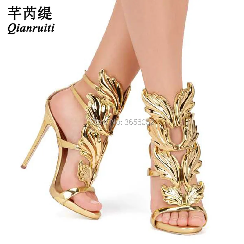 Qianruiti Cruel Summer Party Wedding Shoes Leaves Angle Wings Buckle Straps Thin High Heels Gladiator Sandals Women Plus Size 43
Qianruiti Cruel Summer Party Wedding Shoes Leaves Angle Wings Buckle Straps Thin High Heels Gladiator Sandals Women Plus Size 43