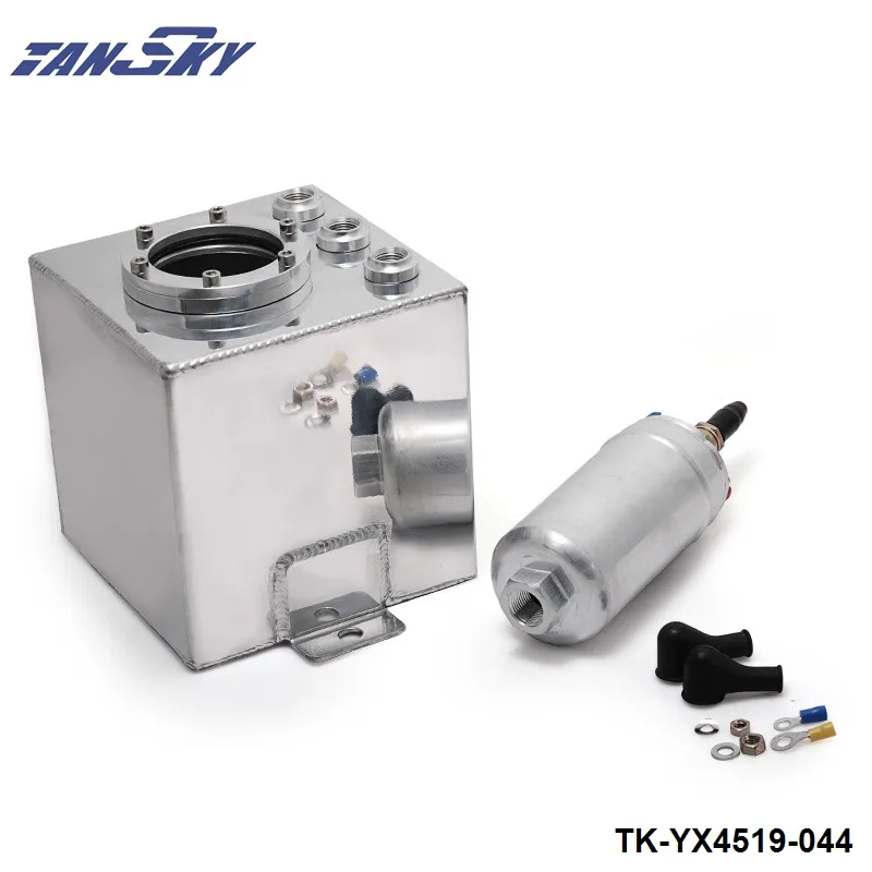 TANSKY -044 Fuel Pump 2L Billet High Flow Fuel Filter Swirl Surge Pot Tank Assembly In Silver TK-YX4519-044