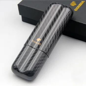 High-grade COHIBA Black Carbon Fiber Travel use Double Cigar Tube With Gift Box
High-grade COHIBA Black Carbon Fiber Travel use Double Cigar Tube With Gift Box