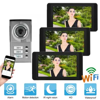 3 Apartments Video Intercom Doorbell 7 Inch Video Door Phone APP Control Intercom IR Night View door bell Home Security Kit
3 Apartments Video Intercom Doorbell 7 Inch Video Door Phone APP Control Intercom IR Night View door bell Home Security Kit