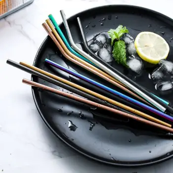 Reusable Stainless Steel Straw Set With Cleaner Brush Straight Bent Metal Drinking Straw For Home Party Bar Accessories water
Reusable Stainless Steel Straw Set With Cleaner Brush Straight Bent Metal Drinking Straw For Home Party Bar Accessories water