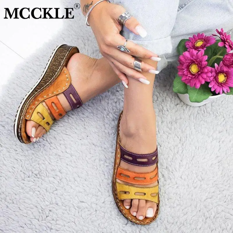 MCCKLE Women Slippers Ladies Hollow Out Mixed Colors Flip Flops Fashion Sewing Wedge Sandals Cork Shoes Platform Female Slides
MCCKLE Women Slippers Ladies Hollow Out Mixed Colors Flip Flops Fashion Sewing Wedge Sandals Cork Shoes Platform Female Slides
