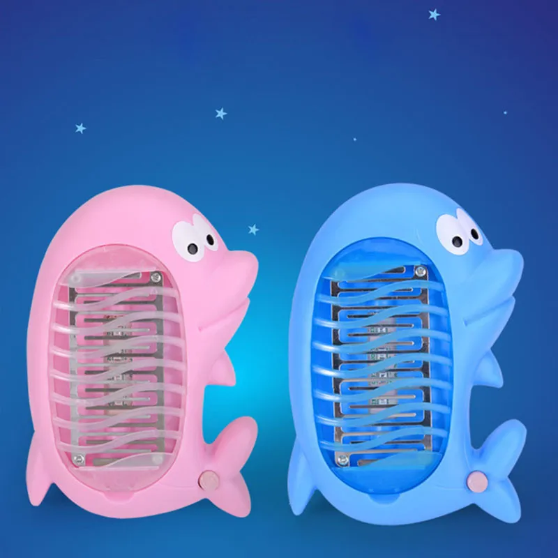 Chiclits Dolphin Shape Mosquito Killer Light LED Socket Electric Household Pest Repellent Lamp 220V EU Plug Bug Zapper For Baby (6)