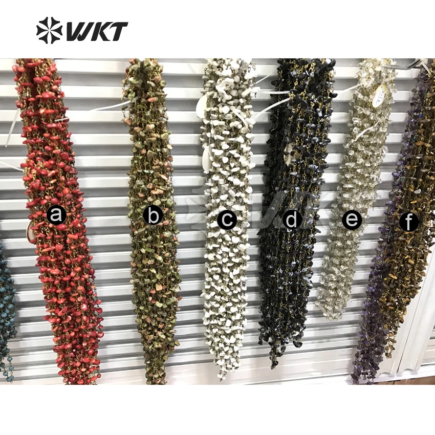 WT-RBC061 Hot Sale Rosary Beads Chains Irregular Stone In Gold Electroplated Wire Handmade For Chain Necklace
WT-RBC061 Hot Sale Rosary Beads Chains Irregular Stone In Gold Electroplated Wire Handmade For Chain Necklace