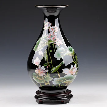 Jingdezhen ceramics black glaze vase Black Lotus yu-hu-ch'un modern fashion Home Furnishing living room decoration
Jingdezhen ceramics black glaze vase Black Lotus yu-hu-ch'un modern fashion Home Furnishing living room decoration