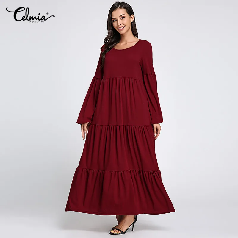 Celmia Women Vintage Ruffle Maxi Dress Oversized Vestidos 2019 Autumn Casual Loose Long Flared Sleeve Party Dresses Robe S-5XL
Celmia Women Vintage Ruffle Maxi Dress Oversized Vestidos 2019 Autumn Casual Loose Long Flared Sleeve Party Dresses Robe S-5XL