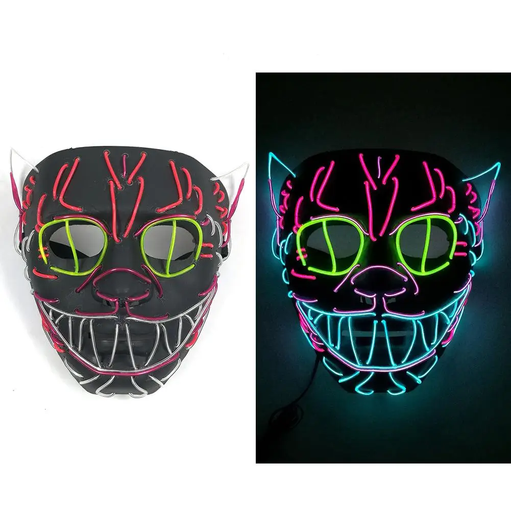 EL Wire Mask Flashing Cosplay LED Glowing Cat Mask Costume Anonymous Mask For Glowing Dance Carnival Halloween Decoration
EL Wire Mask Flashing Cosplay LED Glowing Cat Mask Costume Anonymous Mask For Glowing Dance Carnival Halloween Decoration