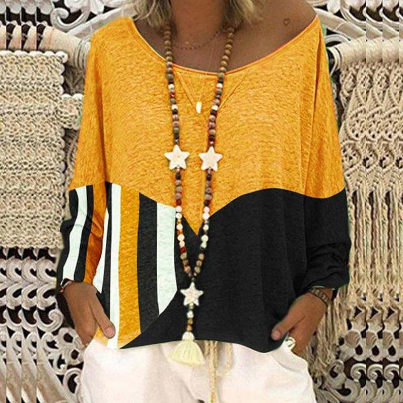 Women Tops Ladies Blouse Summer Casual Stylish Contrast Color Print Holiday Printed Party Big Size M~2XL Loose Shirt
Women Tops Ladies Blouse Summer Casual Stylish Contrast Color Print Holiday Printed Party Big Size M~2XL Loose Shirt