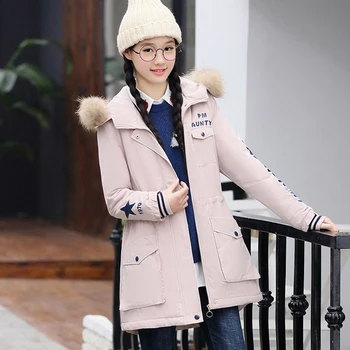 2018 Winter Jacket Women Sweet Fur Collar Hooded Cotton Padded Coat Thickening Plus Velvet Warm Outwear Parkas Female T540
2018 Winter Jacket Women Sweet Fur Collar Hooded Cotton Padded Coat Thickening Plus Velvet Warm Outwear Parkas Female T540