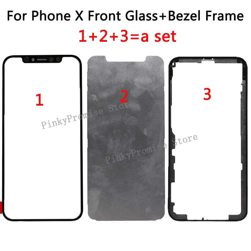K&C Top Quality for iPhone X Front Screen Outer Glass Lens+Middle Frame Bezel Replacement Support Face Recognition touch
K&C Top Quality for iPhone X Front Screen Outer Glass Lens+Middle Frame Bezel Replacement Support Face Recognition touch