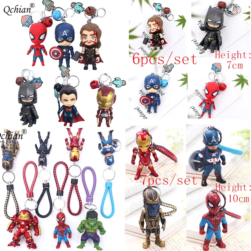 6pcs 7pcs a lot Marvel Avenger keychains accessories 3D captain america keychains thor thanos black panther Spiderman keychain
6pcs 7pcs a lot Marvel Avenger keychains accessories 3D captain america keychains thor thanos black panther Spiderman keychain