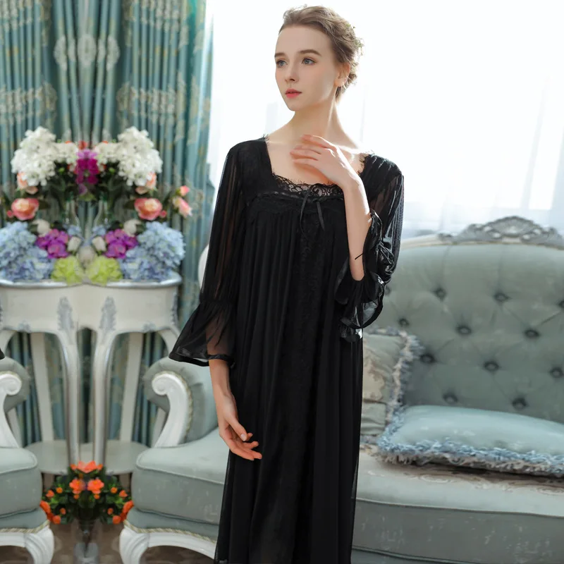Modal Nightgown Female Dress Spring Sweet Princess Lace Loose Plus Size Home Clothes Women Dresses Sleepwear Female Sleep-dress
Modal Nightgown Female Dress Spring Sweet Princess Lace Loose Plus Size Home Clothes Women Dresses Sleepwear Female Sleep-dress