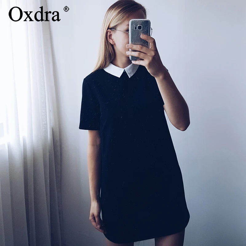 Oxdra 2018 Casual Dress Womens Summer Autumn Zippers Black Dresses Short Sleeve Street Wear Elegant Short Dress For Women
Oxdra 2018 Casual Dress Womens Summer Autumn Zippers Black Dresses Short Sleeve Street Wear Elegant Short Dress For Women