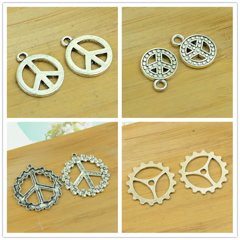 DIY peace symbol shape antique silver alloy round charm pendant fit jewelry making accessories findings bracelet necklace whole
DIY peace symbol shape antique silver alloy round charm pendant fit jewelry making accessories findings bracelet necklace whole