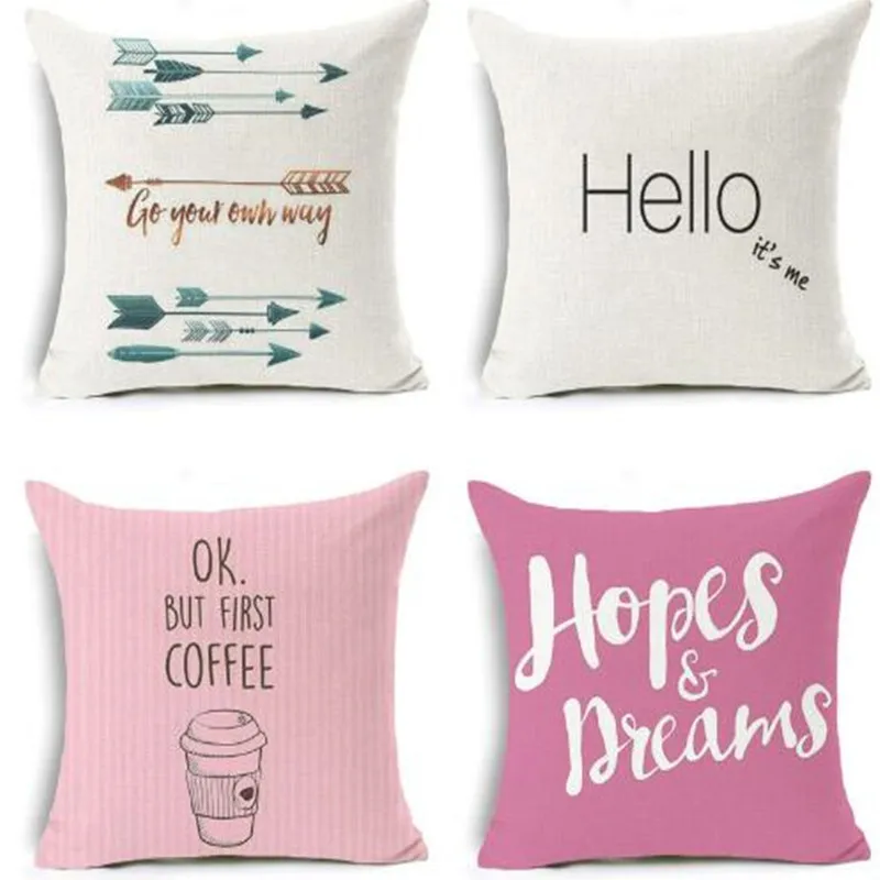 New Comfortable Travel Cotton Linen Pillow Case Cartoon Pattern Words Sleeping Cushion Cover Sofa Car Chair Home Decor
New Comfortable Travel Cotton Linen Pillow Case Cartoon Pattern Words Sleeping Cushion Cover Sofa Car Chair Home Decor