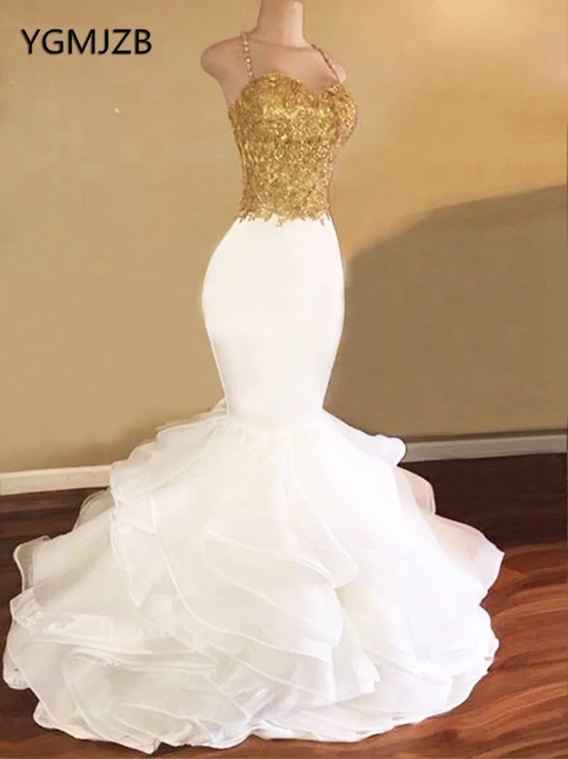 Sexy Long Evening Dresses Mermaid 2018 Spaghetti Strap Gold Embroidery White Arabic Women Formal Party Gown Prom Dresses
Sexy Long Evening Dresses Mermaid 2018 Spaghetti Strap Gold Embroidery White Arabic Women Formal Party Gown Prom Dresses