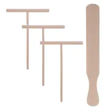 4 pçs pancake cozinhar utensílios de madeira crepe espalhador e espátula tortilla rake massa espalhando ferramentas(China)