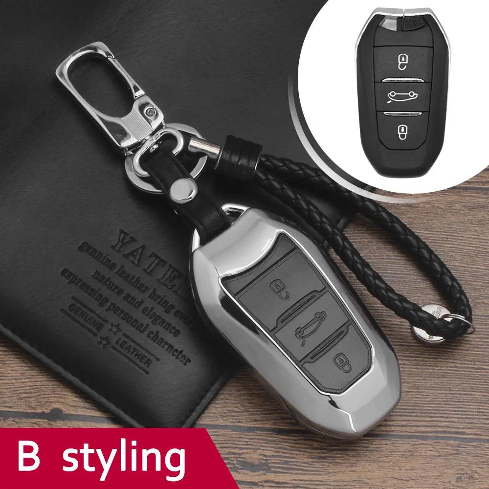 Zinc-alloy-Leather-Car-Key-Cover-Case-For-Peugeot-3008-5008-408-2008-308-508-For (8)