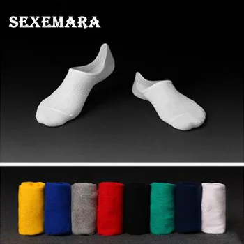Pure Color Invisible Socks Candy Color Socks Men Men Silicone Anti - Slippery Socks Spring And Summer Cotton Socks