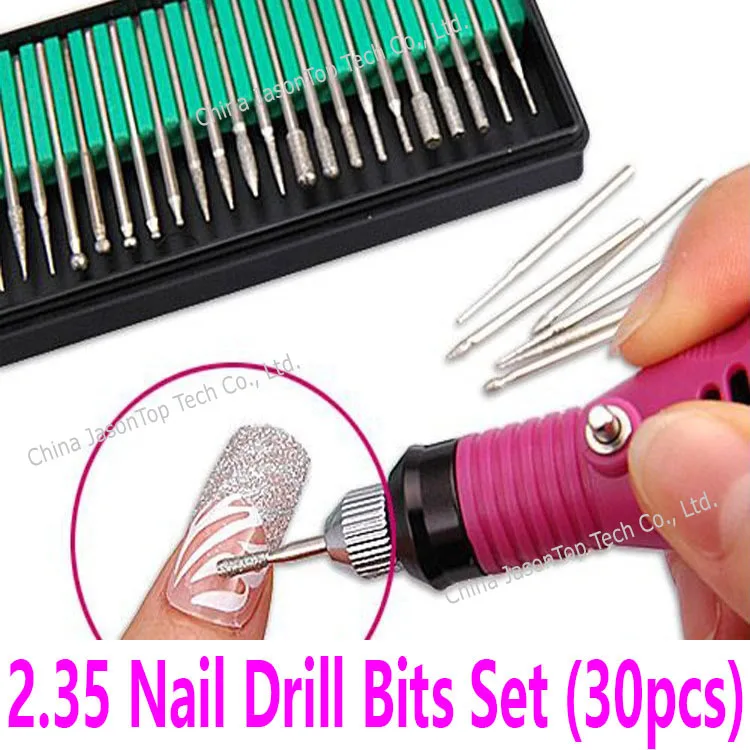 

30pcs Nail Drill Bits Set Power Drill Bits Toolkit Electric Drills accessaries 2.35 Pedicure Manicure Carve Punch Machine Tools