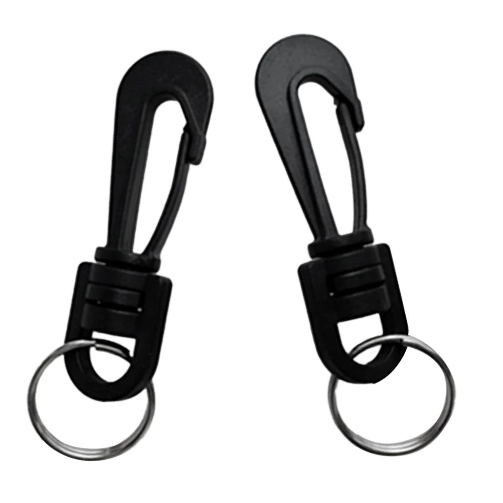2Pcs Plastic Swivel Spring Clips Snap Hook Dive Gear Bag Whistle Key Ring BLK Access for Scuba Diving Camping Hiking Climbing 2Pcs Plastic Swivel Spring Clips Snap Hook Dive Gear Bag Whistle Key Ring BLK Access for Scuba Diving Camping Hiking Climbing
