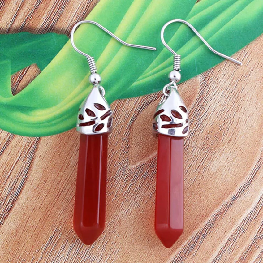 Trendy-beads Silver Plated Small Hexagon Prism Red Agates Drop Earrings For Female Party Jewelry
Trendy-beads Silver Plated Small Hexagon Prism Red Agates Drop Earrings For Female Party Jewelry