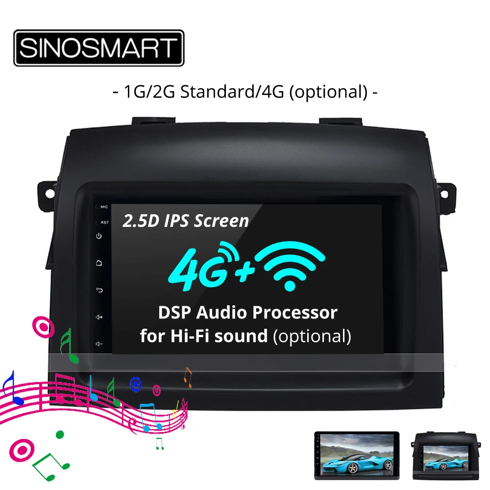 SINOSMART 2.5D IPS/QLED Car GPS Navigation Player for Toyota Sienna 2004-18 Corolla Prius 32EQ DSP, 4G SIM Card Slot Optional
SINOSMART 2.5D IPS/QLED Car GPS Navigation Player for Toyota Sienna 2004-18 Corolla Prius 32EQ DSP, 4G SIM Card Slot Optional