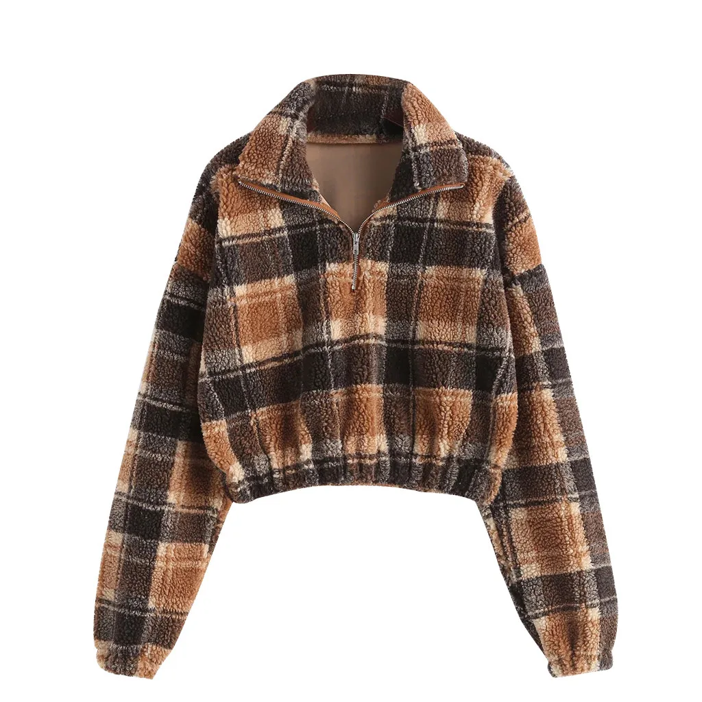 CHAMSGEND Fashion crop hoodies sweatshirts Plaid Faux zipper long sleeve Pullover Autumn Winter Women Casual Coat streetwearF724
CHAMSGEND Fashion crop hoodies sweatshirts Plaid Faux zipper long sleeve Pullover Autumn Winter Women Casual Coat streetwearF724