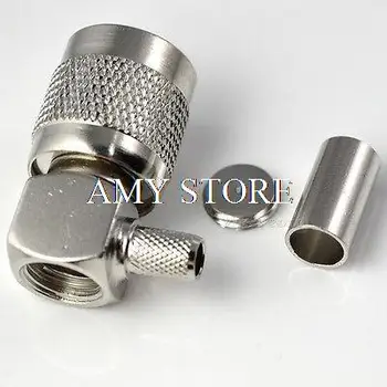 TNC male right angle crimp RG58 RG142 LMR195 connector
TNC male right angle crimp RG58 RG142 LMR195 connector
