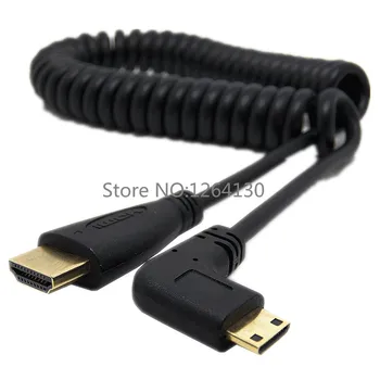 Mini HDMI 90 Degree Cable Retractable spring wire Gold Plated plug flat HD monitor 1.4V 3D Mini HDMI to HDMI cable For Camera
Mini HDMI 90 Degree Cable Retractable spring wire Gold Plated plug flat HD monitor 1.4V 3D Mini HDMI to HDMI cable For Camera