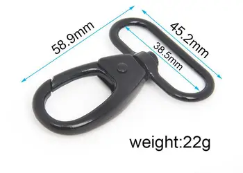 38.5mmx58.9mm Black trigger snap for bag, hardware accessories,handbag hook swivel clasp Dog clip hook metal Clip Buckle
38.5mmx58.9mm Black trigger snap for bag, hardware accessories,handbag hook swivel clasp Dog clip hook metal Clip Buckle