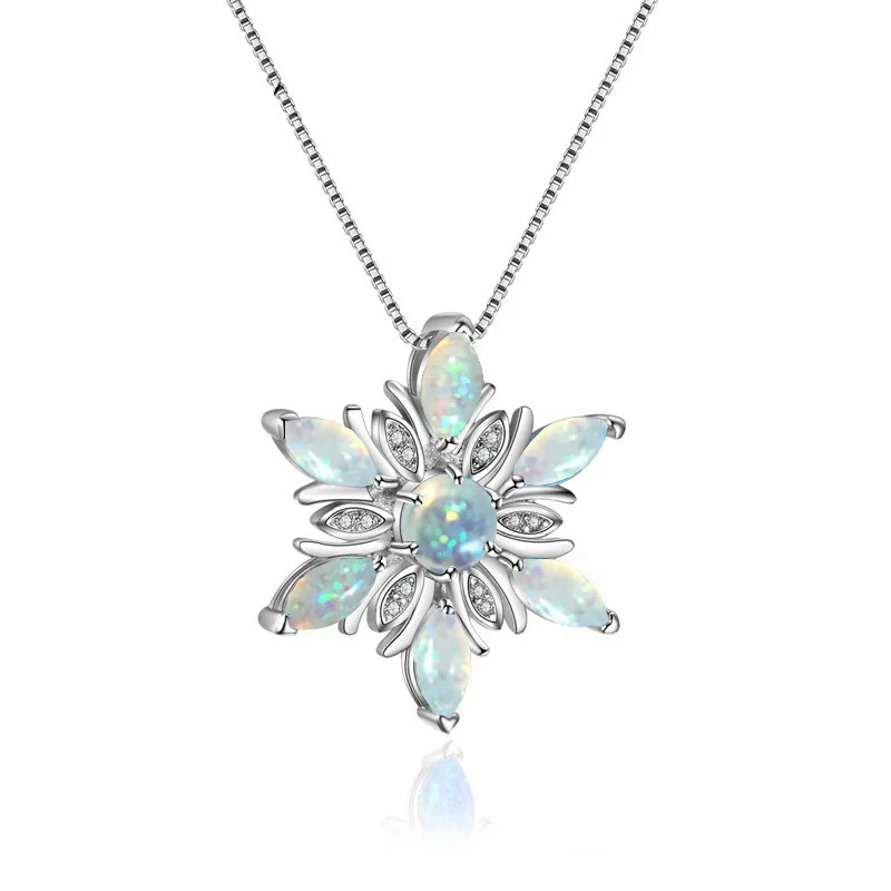 Hot Luxury Women Shiny Crystal Snowflake Pendants & Necklaces Silver Necklaces with Opal Zircon Gifts for Women Winter Jewelry
Hot Luxury Women Shiny Crystal Snowflake Pendants & Necklaces Silver Necklaces with Opal Zircon Gifts for Women Winter Jewelry