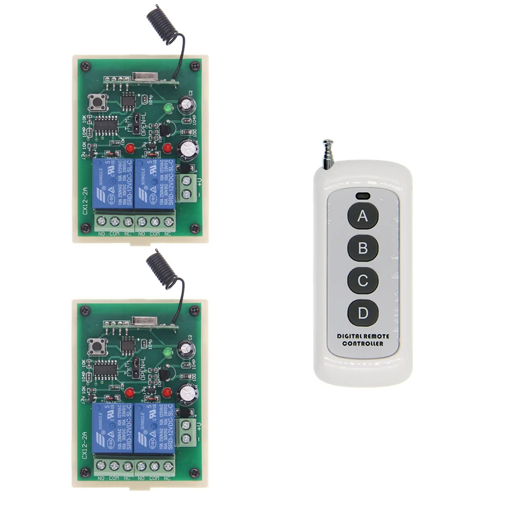 DC 12V 24V 2 CH Relay Switch NC NO COM RF Wireless Remote Switch ASK Smart Home 2CH Receiver 4CH Transmitter Relay
DC 12V 24V 2 CH Relay Switch NC NO COM RF Wireless Remote Switch ASK Smart Home 2CH Receiver 4CH Transmitter Relay