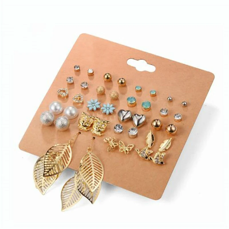 Cute 20 Pairs A Set Brincos Mixed Stud Earrings Irregular Crystal Simulated Pearl Ear Studs Earrings fashion Jewelry for Women
Cute 20 Pairs A Set Brincos Mixed Stud Earrings Irregular Crystal Simulated Pearl Ear Studs Earrings fashion Jewelry for Women