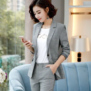 New women's suit two-piece suit (jacket + pants) women's striped single buckle temperament suit ladies business formal suit
New women's suit two-piece suit (jacket + pants) women's striped single buckle temperament suit ladies business formal suit