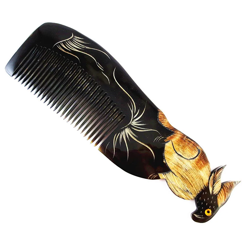 twelve zodiac black horns head hair comb massage brushes (6)