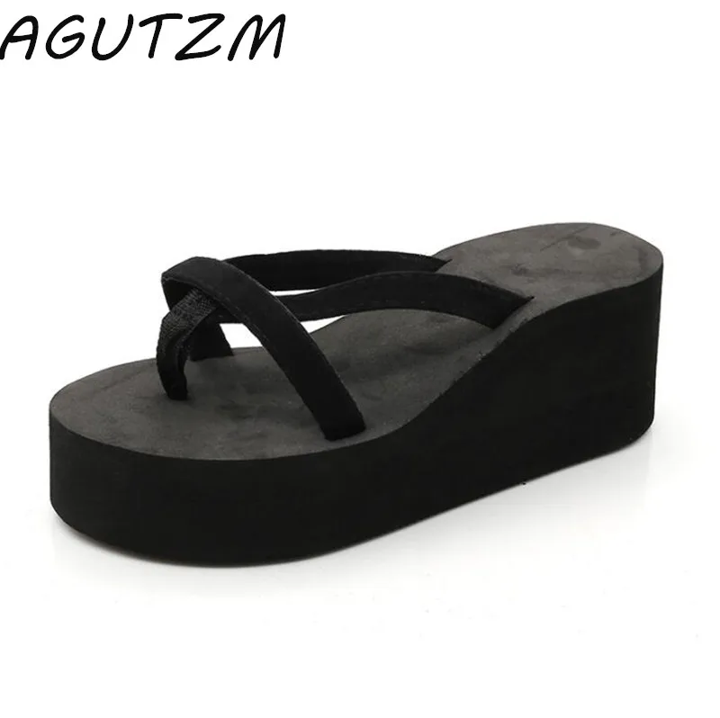AGUTZM Summer Women Slides Casual Solid Black Blue Wedges Flip Flops Outdoor Slippers Platform Shoes
AGUTZM Summer Women Slides Casual Solid Black Blue Wedges Flip Flops Outdoor Slippers Platform Shoes