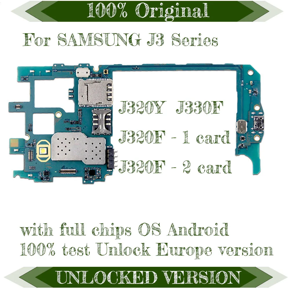 100% Unlocked Original Motherboard For Samsung Galaxy J3 J320F J320Y J330F Mainboard With Full Chips Android OS Logic board
100% Unlocked Original Motherboard For Samsung Galaxy J3 J320F J320Y J330F Mainboard With Full Chips Android OS Logic board