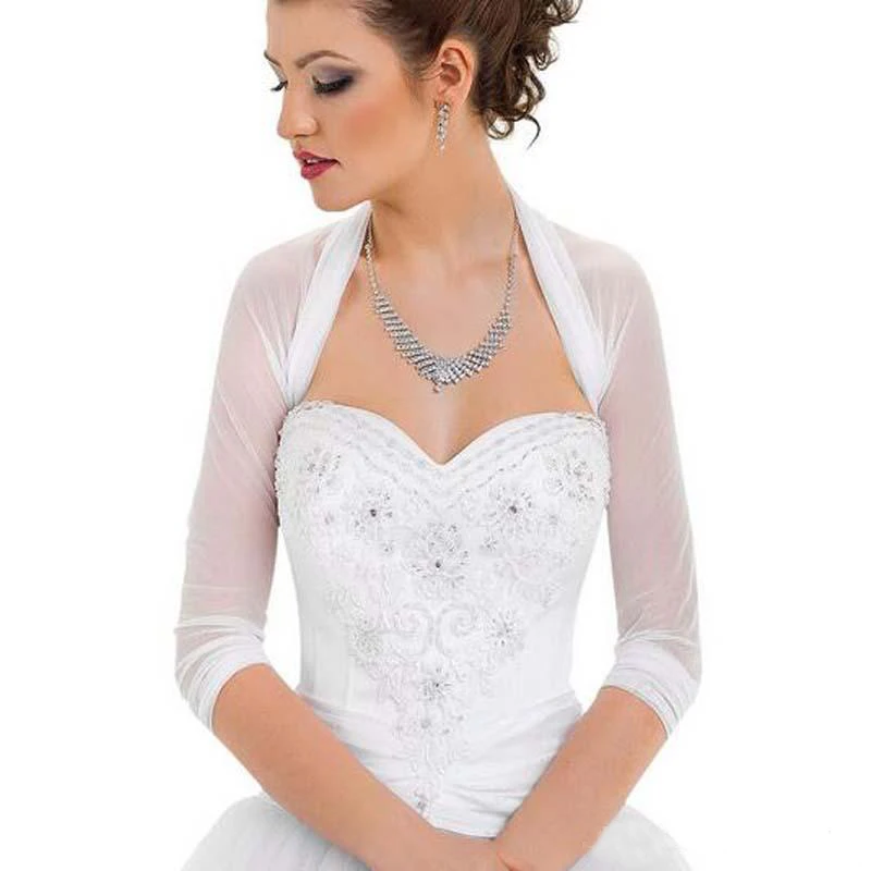 3/4 Long Sleeve Wedding Bridal Jacket Pleated Tulle Party Bolero For Wedding Dresses Bridal Coat
3/4 Long Sleeve Wedding Bridal Jacket Pleated Tulle Party Bolero For Wedding Dresses Bridal Coat