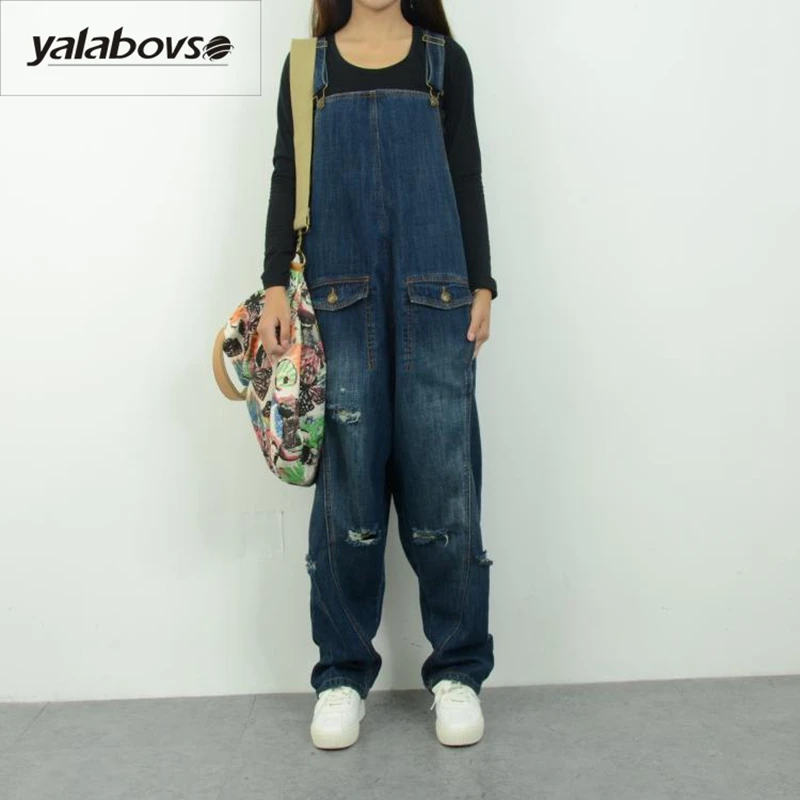 Yalabovso 2017 Autumn Loose Denim Casual Vintage Free Size Pants Jumpsuits Rompers With hole and pocket for woman A108 Z15
Yalabovso 2017 Autumn Loose Denim Casual Vintage Free Size Pants Jumpsuits Rompers With hole and pocket for woman A108 Z15
