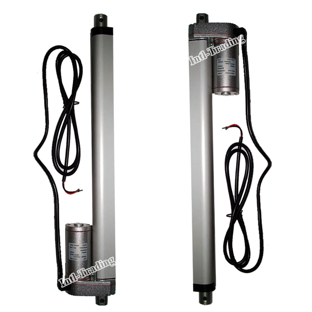 A Pair of Water Resistant Heavy Duty 300mm 12" Inch Stroke Linear Actuator 220 Pound Max Lift 14mm/s 12V Volt DC Motor Motion
A Pair of Water Resistant Heavy Duty 300mm 12" Inch Stroke Linear Actuator 220 Pound Max Lift 14mm/s 12V Volt DC Motor Motion