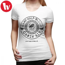 Percy jackson camiseta cabine seis athena percy jackson acampamento metade do sangue t camisa o pescoço das mulheres de verão camiseta de algodão das senhoras(China)