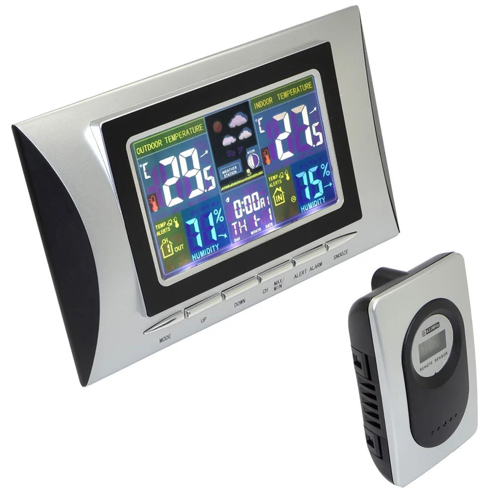 433MHz Wireless Colorful Digital Thermometer Hygrometer Barometer Weather Station Clock Free Shipping with Track Number 12003233
433MHz Wireless Colorful Digital Thermometer Hygrometer Barometer Weather Station Clock Free Shipping with Track Number 12003233