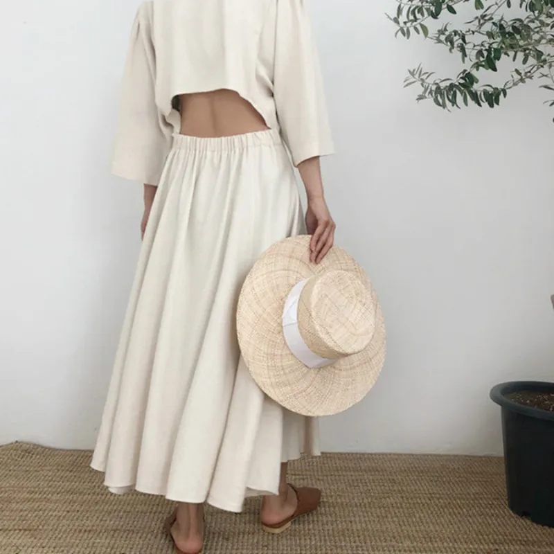 Women Summer Long Sexy Backless Dress A-line Maxi Vestidos Elastic Waist Plus Size Robe Femme Casual Sukienki Kleider Damen
Women Summer Long Sexy Backless Dress A-line Maxi Vestidos Elastic Waist Plus Size Robe Femme Casual Sukienki Kleider Damen